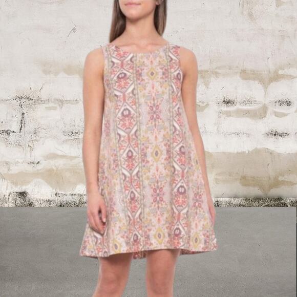 Rachel Zoe NWOT Trapeze Linen Aztec Design Dress With Pockets-Size Small - Picture 1 of 6